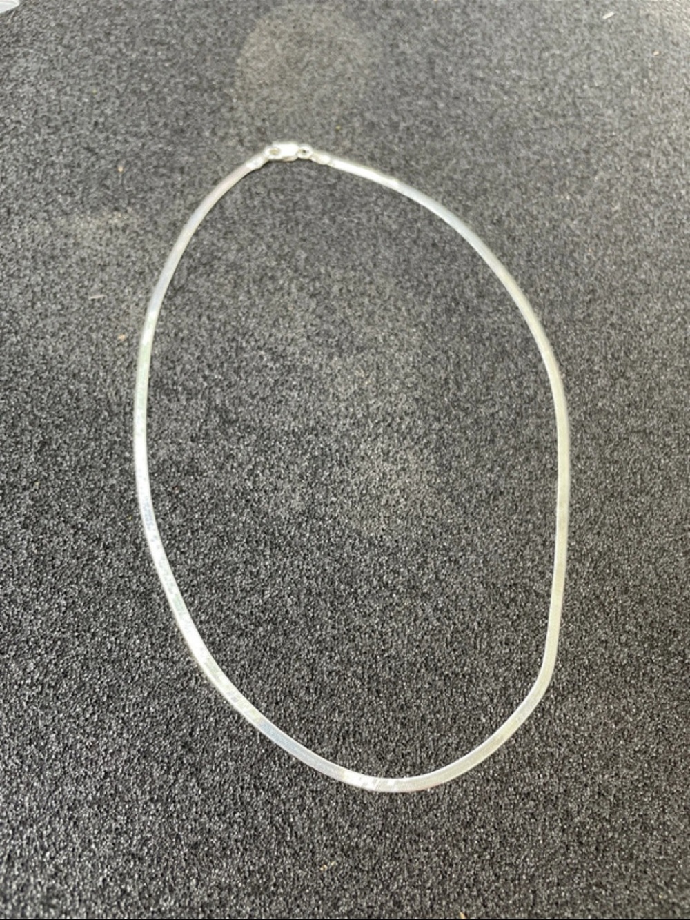 Sterling Silver Herringbone Necklace - Silver
